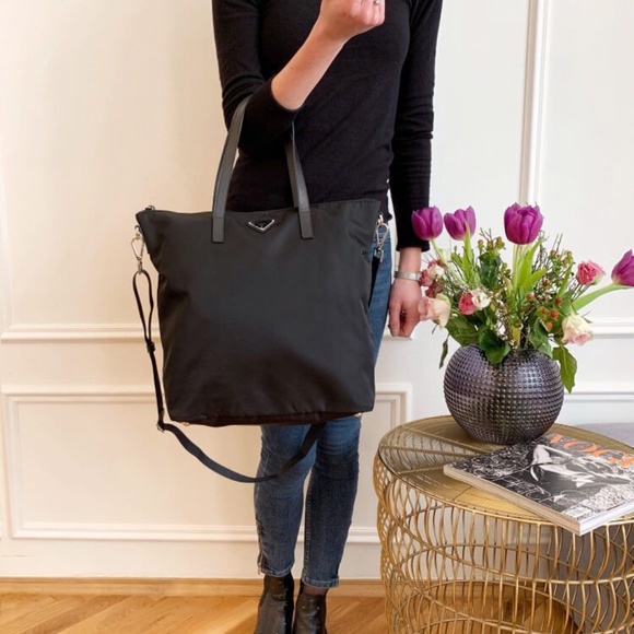 Authentic PRADA Tessuto Nylon Vela Shopping Tote Black - Picture 4 of 12